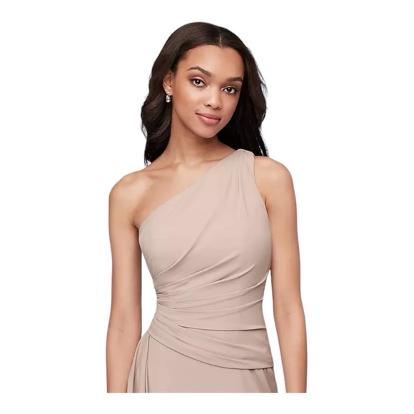 DB Studio One-Shoulder Georgette Cascade Dress - Picture 3 of 6